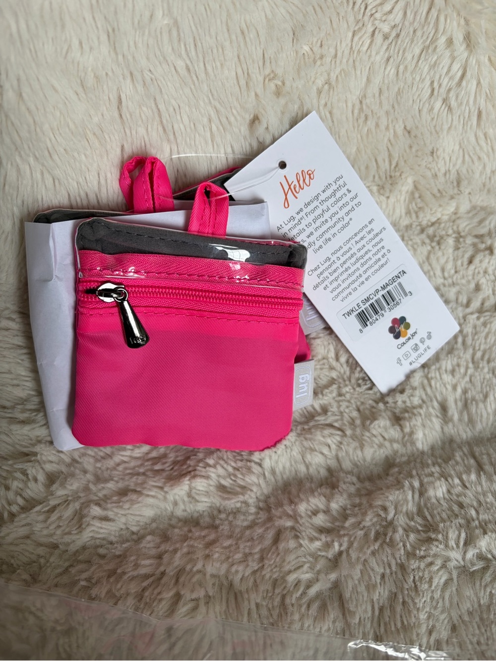 NWT Lug Twinkle pouches, soft lined, Magenta